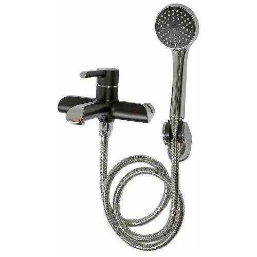 Cмеситель для ванны и душа Haiba HB60805-7 настенный черный/хром - фото 2