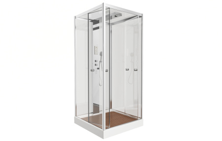 Душевая кабина AvaCan Z111STEAM 100х100 квадратная с крышей ориентация универсальная