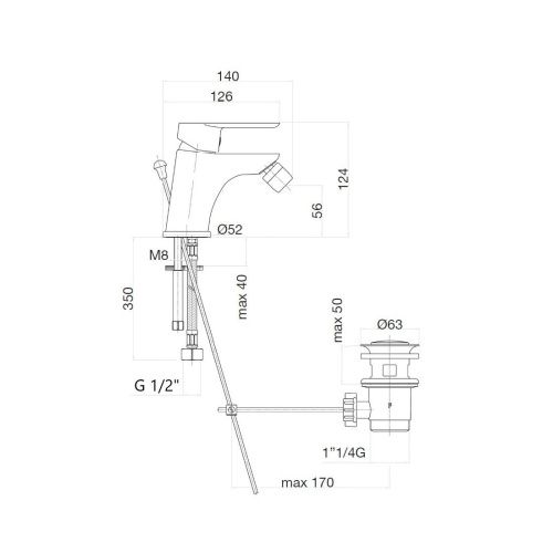 Смеситель Webert Sax Evolution SE840102740 на биде белый - фото 3