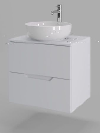 Тумба с раковиной Orange Line Li-60TuwMDF+B07-420W 60х50 подвесная цвет белый