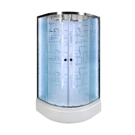 Душевая кабина AvaCan EM2790NLED+GM 90х90 четверть круга без крыши ориентация универсальная