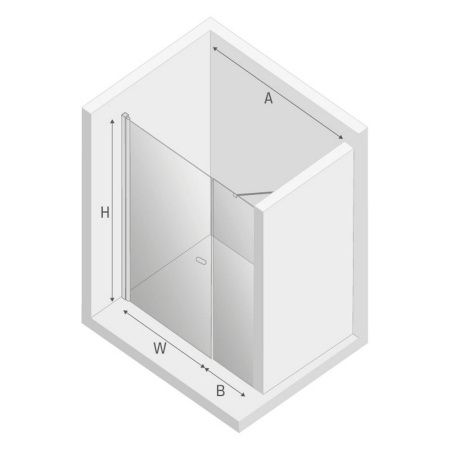 Душевая дверь New Trendy NEW SOLEO PLUS D-0140A/D-0094B 110х195 стекло прозрачное профиль хром