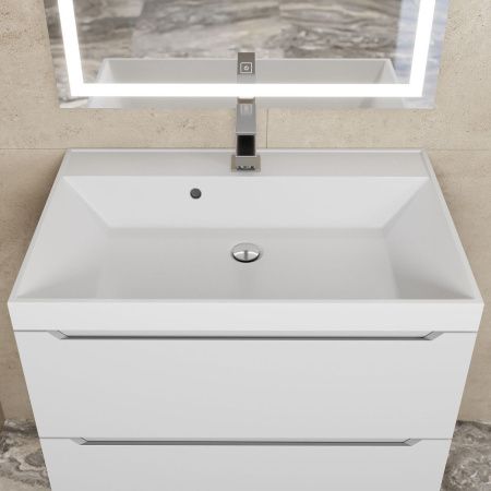 Раковина из искусственного камня Uperwood Classic 291020336 70х50 полувстраиваемая цвет белый