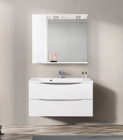 Зеркало-шкаф BelBagno Fly-Marino MARINO-SPC-900/750-1A-BL-P-L 90х80 подвесной цвет белый