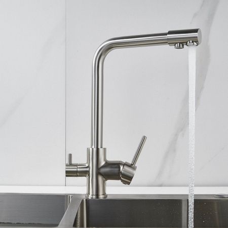 Смеситель для кухни Shevanik S328L на мойку сатин