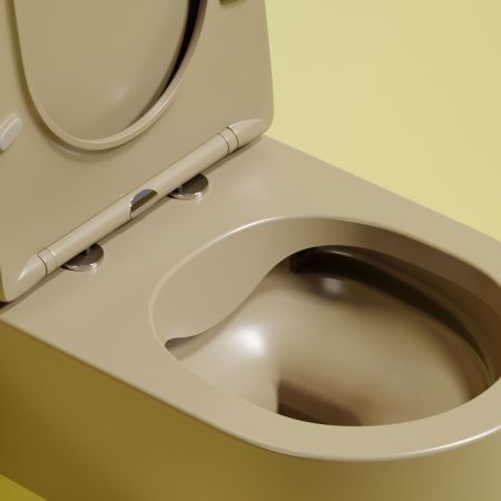 Унитаз подвесной Ceramica Nova MODENA CN6063MC коричневый с сиденьем микролифт безободковый душевой смыв