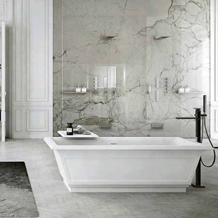 Ванна из литьевого мрамора Gessi Eleganza 46715#521 180х85 отдельностоящая прямоугольная