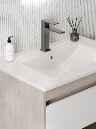 Раковина из сантехнического фарфора Teymi Ritta T51004 71х47 встраиваемая цвет белый 1 отверстие под смеситель