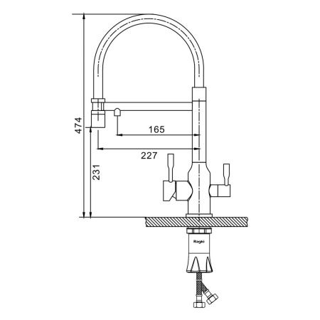 Смеситель для кухни Raglo R81 R81.63.05 на столешницу сатин