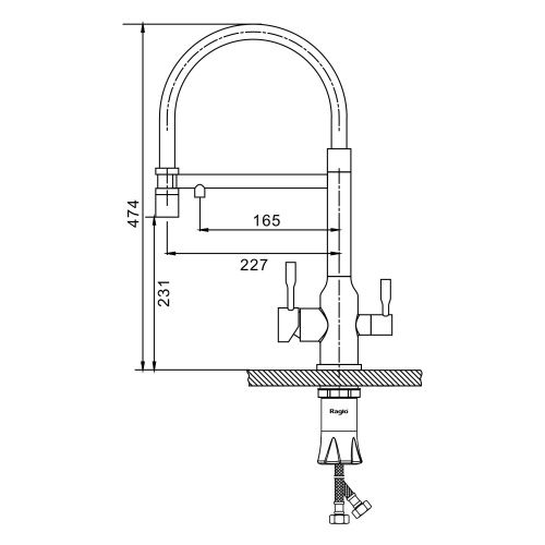 Смеситель для кухни Raglo R81 R81.63.09 на столешницу серый - фото 2