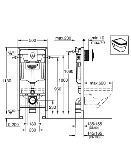 Инсталляция для унитаза Grohe Rapid SL 38721001 - фото 3