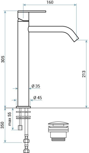 Смесители Emmevi Filoinox 85003BIG/IN на столешницу никель - фото 2