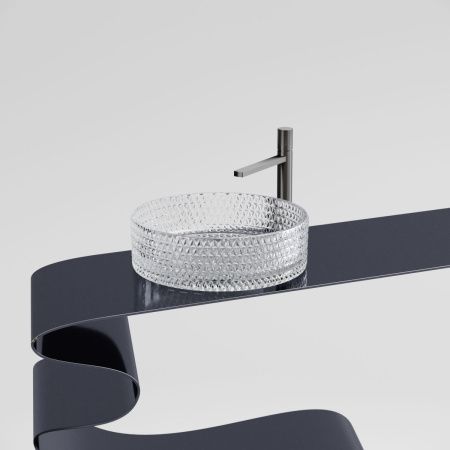 Раковина стеклянная Ceramica Nova CRISTAL CN6062 40х40 накладная цвет прозрачный без отверстий под смеситель