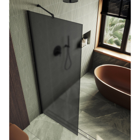 Душевая перегородка Maybah Glass MGD-1356-6ш 99х195 стекло тонированное профиль черный