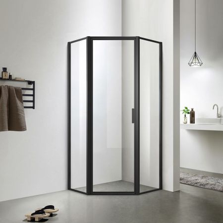 Душевой уголок Azario AZ-NAG3231 900 Black 90х90 стекло прозрачное профиль черный без поддона