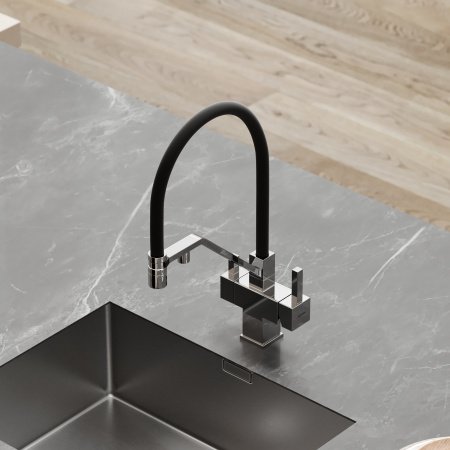 Смеситель для кухни Sancos Loro SC4007CH на мойку хром/черный