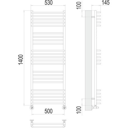 Полотенцесушитель водяной Terminus 4670078530868 55х140 хром