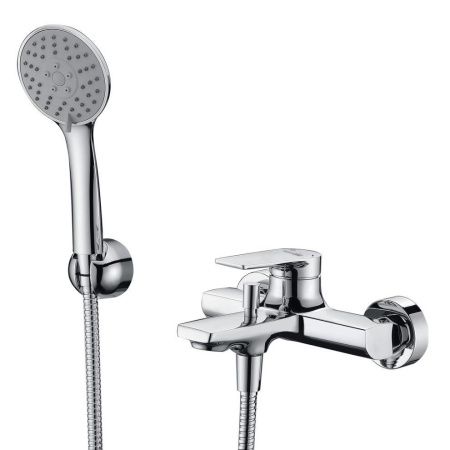 Смеситель для ванны и душа Wasserkraft Lopau 3200 3201 настенный хром