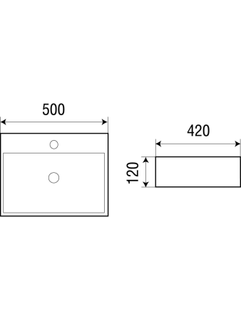 Раковина из сантехнического фаянса WeltWasser WW SK 10000003863 50х40 подвесная цвет белый 1 отверстие под смеситель
