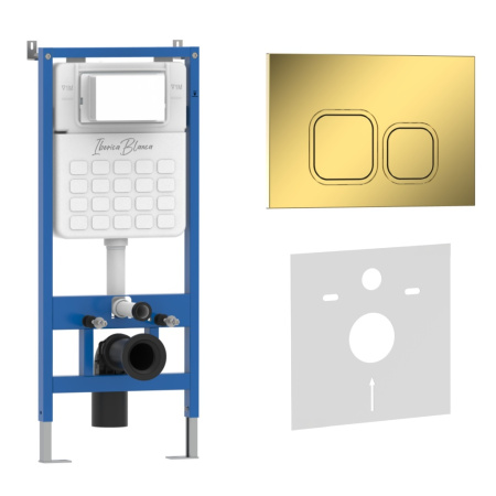 Комплект сантехническая инсталляция с клавишей смыва Iberica Blanca ESTI-Q IB001.836