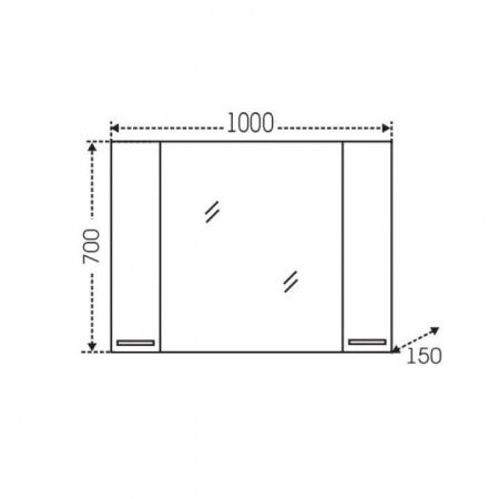 Зеркало-шкаф СанТа Родос 106018 100х70 подвесной цвет белый
