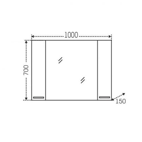 Зеркало-шкаф СанТа Родос 106018 100х15х70 подвесной цвет белый - фото 3 Зеркало-шкаф СанТа Родос 106018 100х15х70 подвесной цвет белый - фото 3