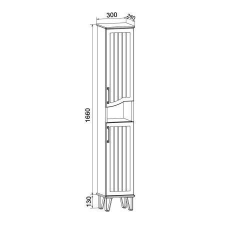 Шкаф-пенал RUNO Марсель 00-00001221 30х28х179 напольный цвет зеленый