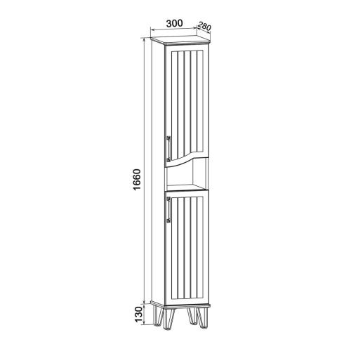 Шкаф-пенал RUNO Марсель 00-00001221 30х28х179 напольный цвет зеленый - фото 5