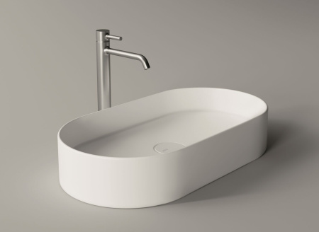 Раковина керамическая Alice Hide 31120101 65х35 накладная цвет белый глянцевый без отверстий под смеситель