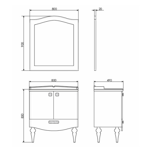 Зеркало в ванную Comforty Монако 00003129893CF 80х90 - фото 2