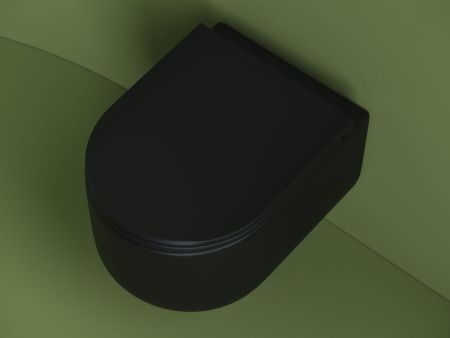 Унитаз подвесной Ceramica Nova ULMA CN4006MB черный с сиденьем микролифт безободковый душевой смыв