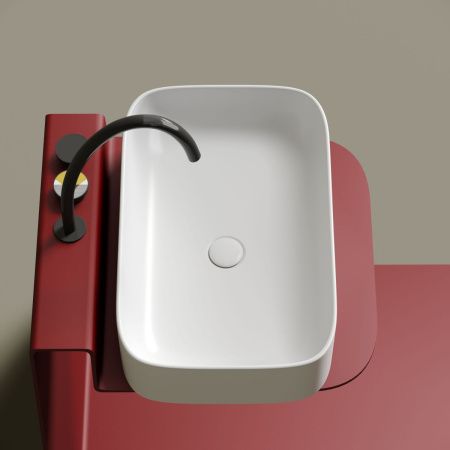 Раковина из сантехнического фарфора Ceramica Nova ELEMENT CN6053MW 60х40 накладная цвет белый без отверстий под смеситель