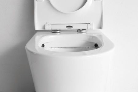 Унитаз приставной CeramaLux 3178 белый с сиденьем микролифт безободковый каскадный смыв