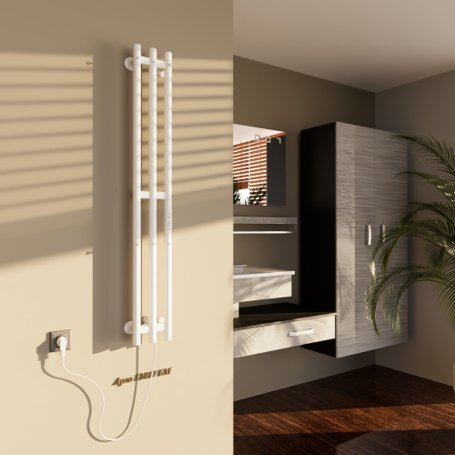 Полотенцесушитель Altasan Арго Арго12017БМ подвесной 17х120 электрический белый матовый - фото 3