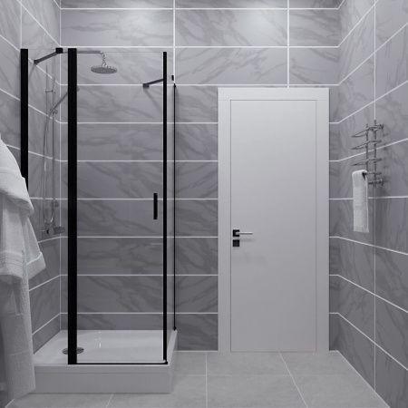 Душевой уголок Тритон Йота Щ0000054037 90х90 стекло прозрачное профиль черный с поддоном