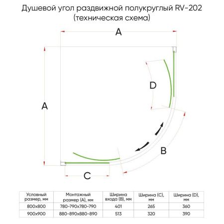 Душевой уголок Veconi Rovigo RV202B-90-01-C4 90х90 стекло прозрачное профиль черный без поддона