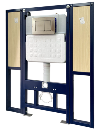 Инсталляция с закладными для подвесного унитаза для инвалидов с кнопкой смыва из нержавеющей стали Dstrana SANTEYA STEEL 9198