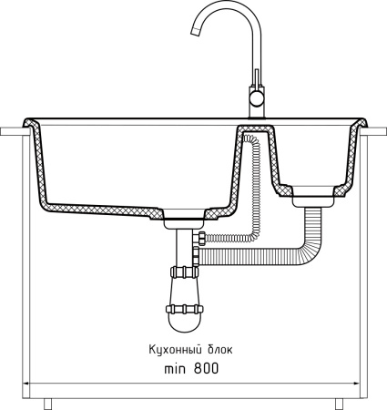 Кухонная мойка Granfest Level LV-760K песочный 76х50 цвет бежевый поверхность матовая