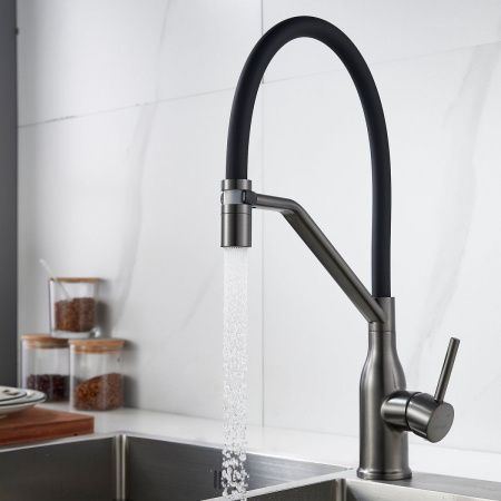 Смеситель для кухни Shevanik S343T-3 на мойку оружейная сталь