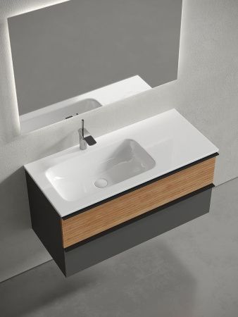 Тумба под раковину Sancos DELTA DL100LGR 100х40 подвесная цвет коричневый