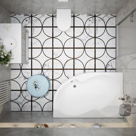 Ванна акриловая Тритон Мари Щ0000046124 170х110 пристенная асимметричная без каркаса