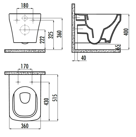 Чаша унитаза подвесная Creavit Solo SO321-11CB00E-0000 цвет белый без сиденья смыв торнадо