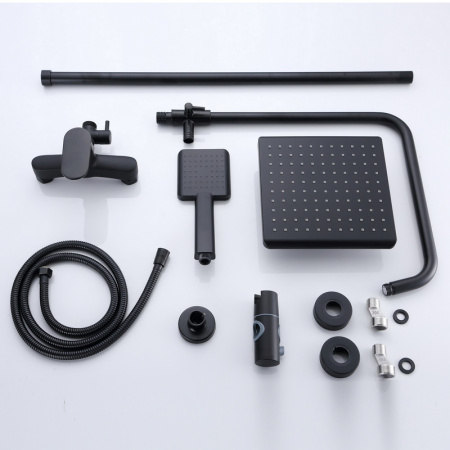 Душевая стойка Bond Cube B01-8488 настенная цвет черный матовый