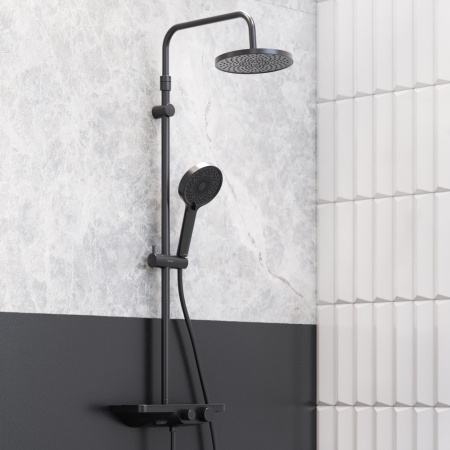 Душевая стойка Damixa Apollo 947730300 настенная цвет черный