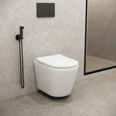 Унитаз подвесной Grossman Fly GR-4478MS белый матовый с сиденьем микролифт безободковый каскадный смыв