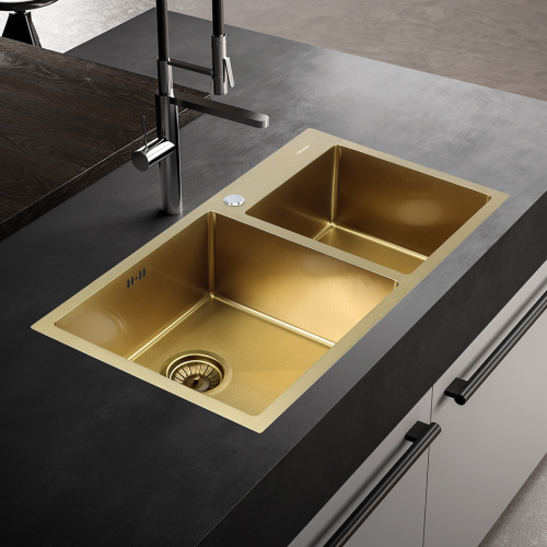 Кухонная мойка Melana ProfLine S7843HG золото 78x43 цвет золото - фото 2