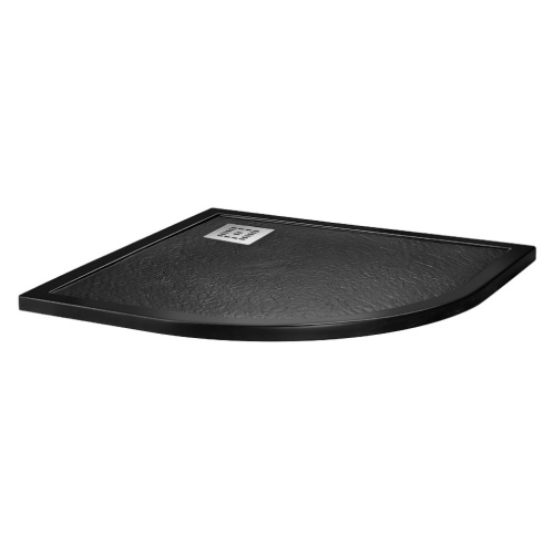 Душевой поддон BelBagno UNO TRAY-MR-UNO-R-90-550-35-NERO-CR 90х90 искусственный мрамор чёрный матовый - фото 2