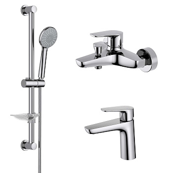 Комплект смесителей Aquatek БЕТТА AQ1130CR настенный хром