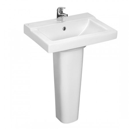 Раковина из сантехнического фарфора Santeri Орион 131108S0011B0 60х40 подвесная цвет белый 1 отверстие под смеситель