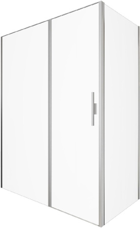 Душевой уголок Allen Brau Priority 3.31038.BA + 3.31041.BA 160х80 стекло прозрачное профиль серебро брашированное без поддона